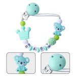 Schnullerclip für Babys mit Bären- und Kronenmotiv