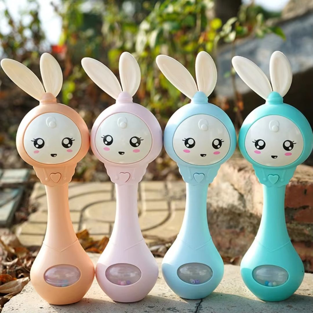 Farbenfrohes Beißspielzeug für Babys im Hasen-Design zur Zahnung