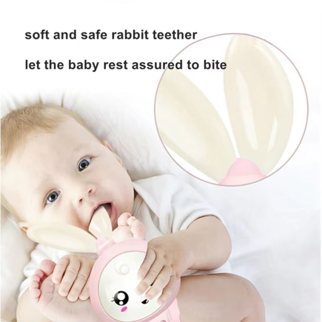 Farbenfrohes Beißspielzeug für Babys im Hasen-Design zur Zahnung