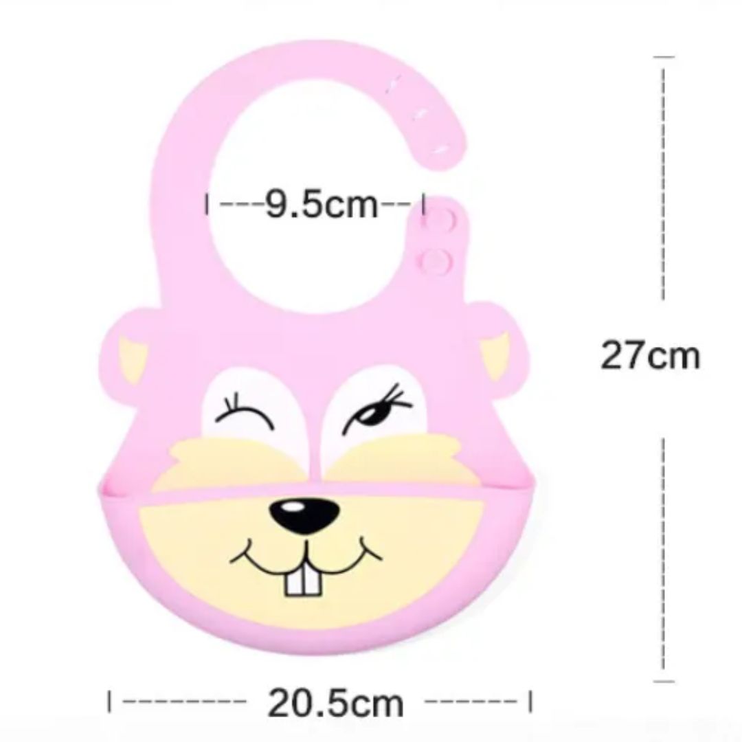 Buntes Silikon-Lätzchen Set für Babys mit Tiermotiven
