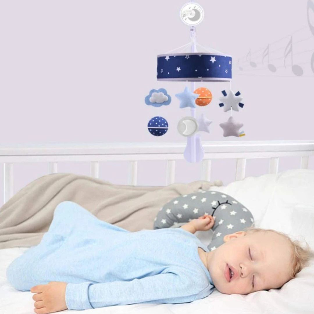 Musik-Mobile für Babys mit Sternen – Spieluhr für das Kinderbett