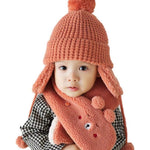 Wintermütze für Babys mit Ohrenschutz und passendem Schal
