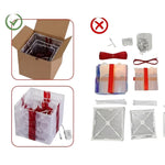 Helle Geschenkboxen im Set von 3 – Transparente Weihnachtsdekoration mit roten Bändern | Für Innen- und Außenbereich