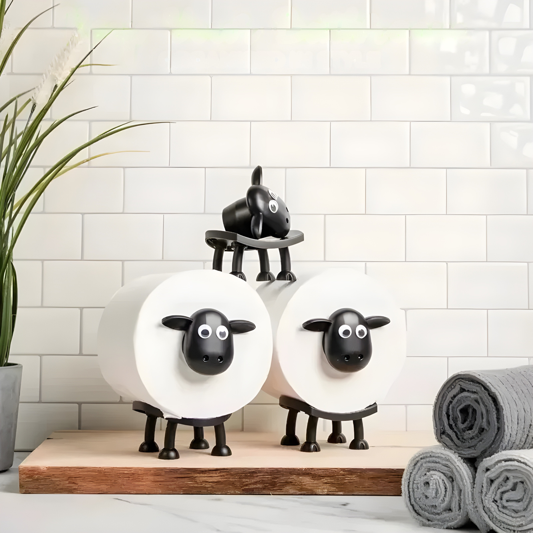 Toilettenpapierhalter – Lustige Badezimmerdekoration, rutschfest, ideal für kleine Bäder