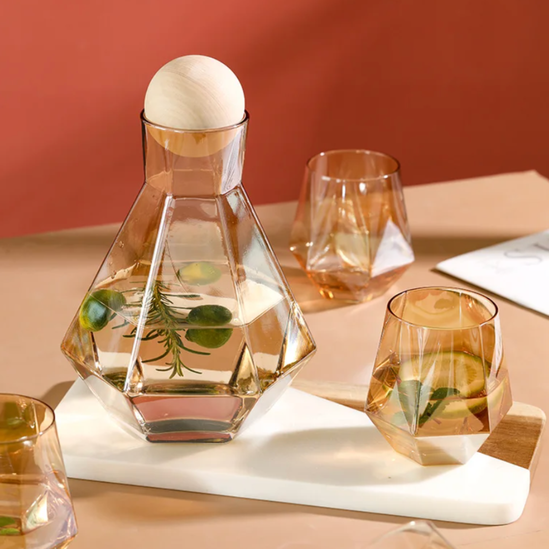 5-teiliges Set Gläser aus Kristall