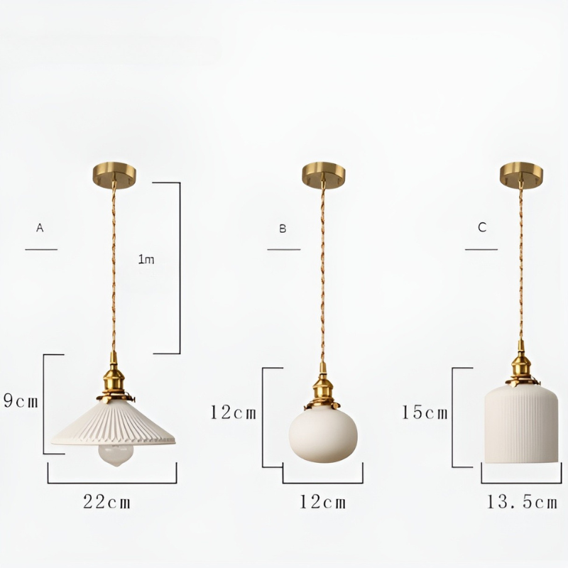 Vintage Keramik Glas Pendelleuchte – AmberZen Licht