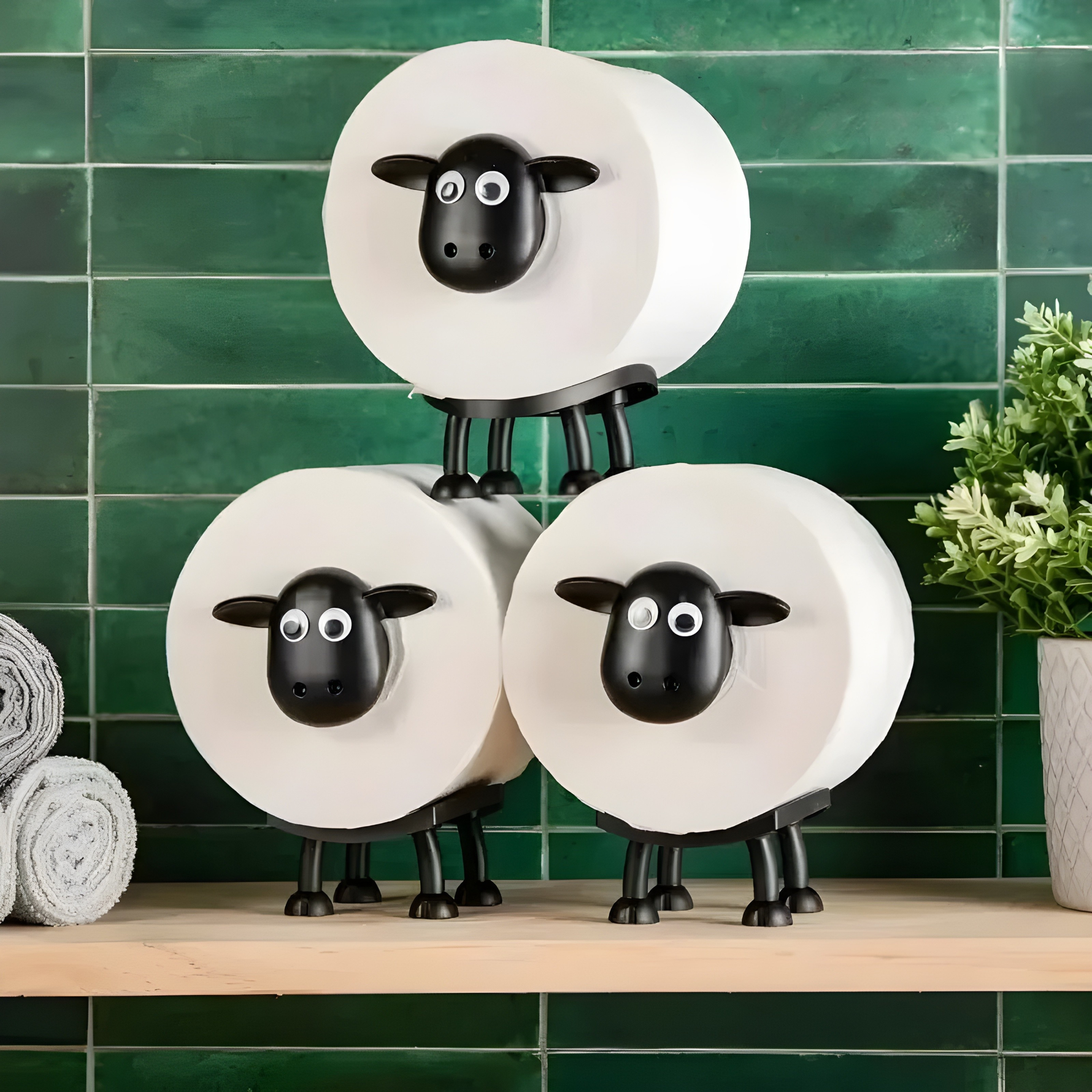 Toilettenpapierhalter – Lustige Badezimmerdekoration, rutschfest, ideal für kleine Bäder