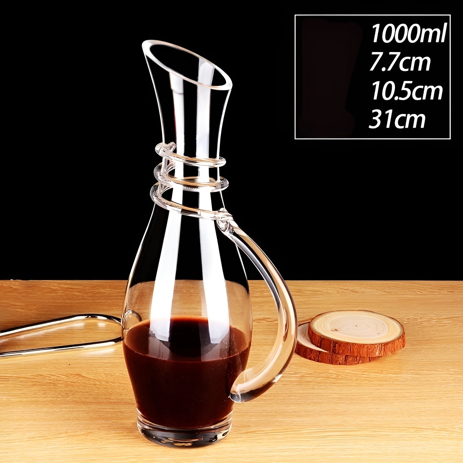 Weinflasche Dekanter in Schneckenform – Blei-frei für Wein oder Cognac | Dekorativ für Zuhause und Bar