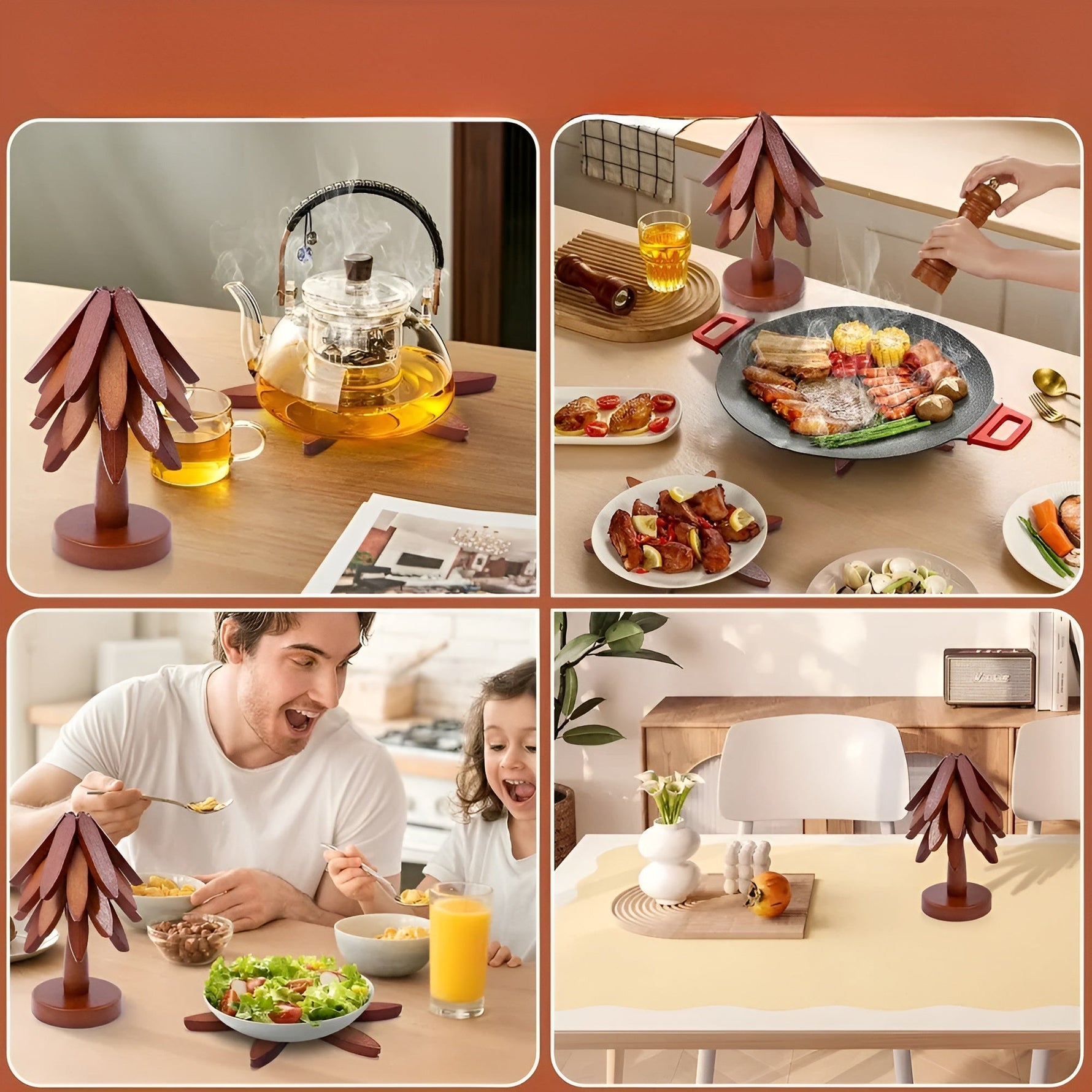 Weihnachtsbaum Untersetzer faltbar – Dekorativ und praktisch | Ideal für Getränke und Feiertage