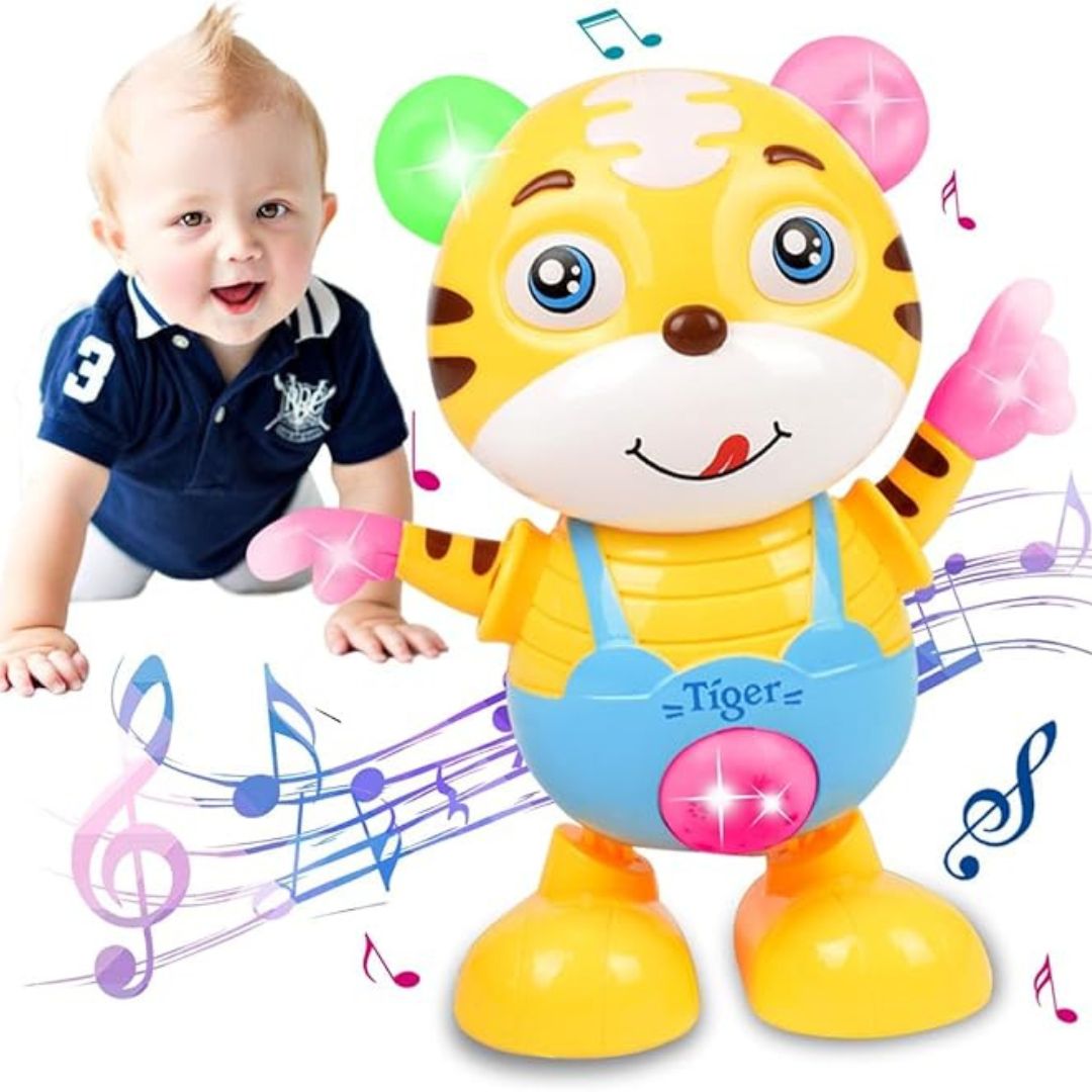 Tanzender Tiger mit Musik und Lichtern – Musikalisches Lernspielzeug