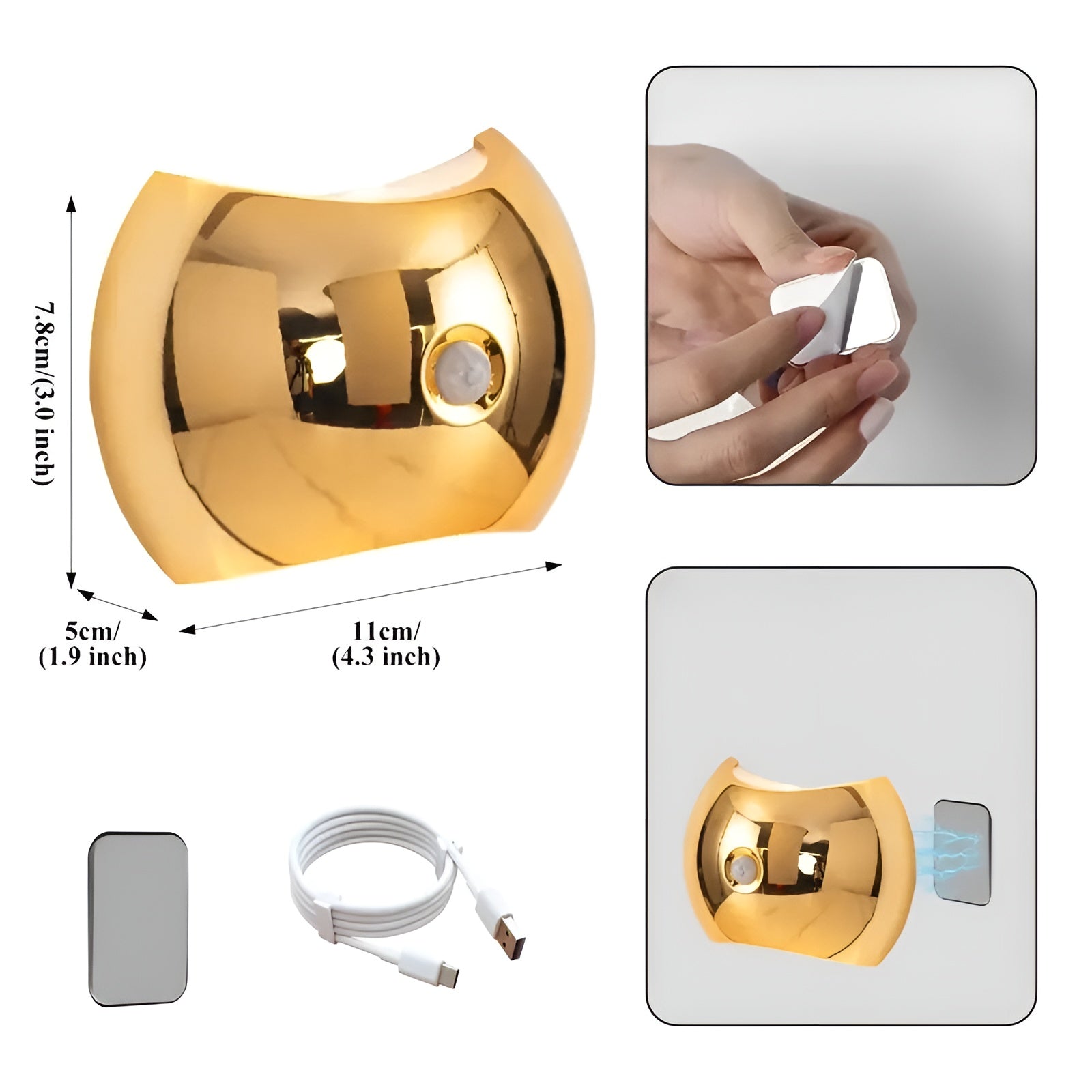 Wandlampe mit Bewegungsmelder – Kabellos, Magnetisch & Wiederaufladbar