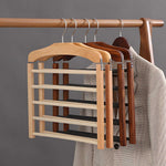 Kleiderschrank-Organizer: Stilvoller Mehrstufiger Kleiderbügel aus Holz und Metall