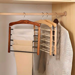 Kleiderschrank-Organizer: Stilvoller Mehrstufiger Kleiderbügel aus Holz und Metall
