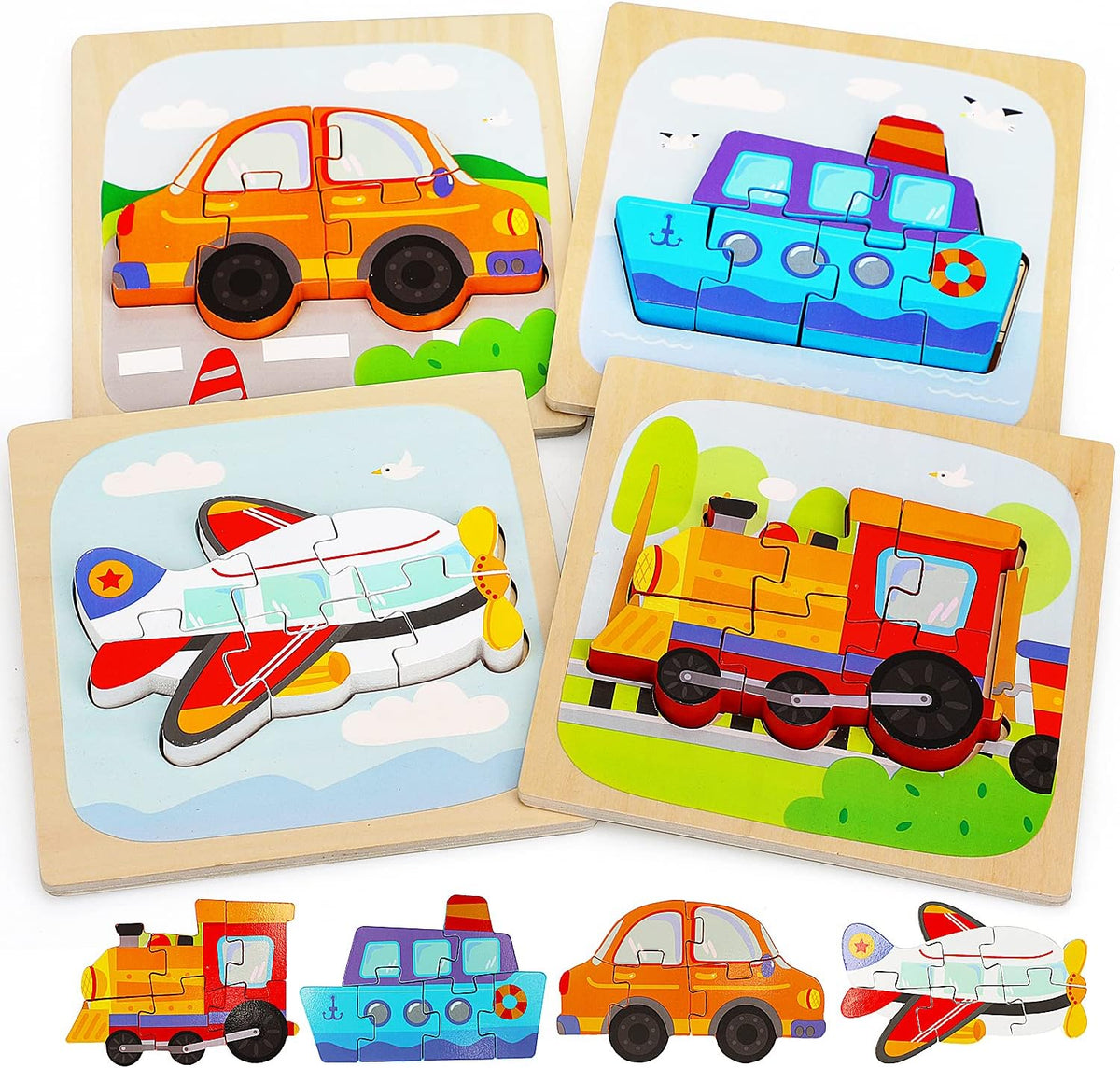 Vehicle Puzzles - Educational Toy Set