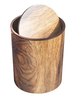Müllbehälter mit Schwingdeckel und Holzoptik