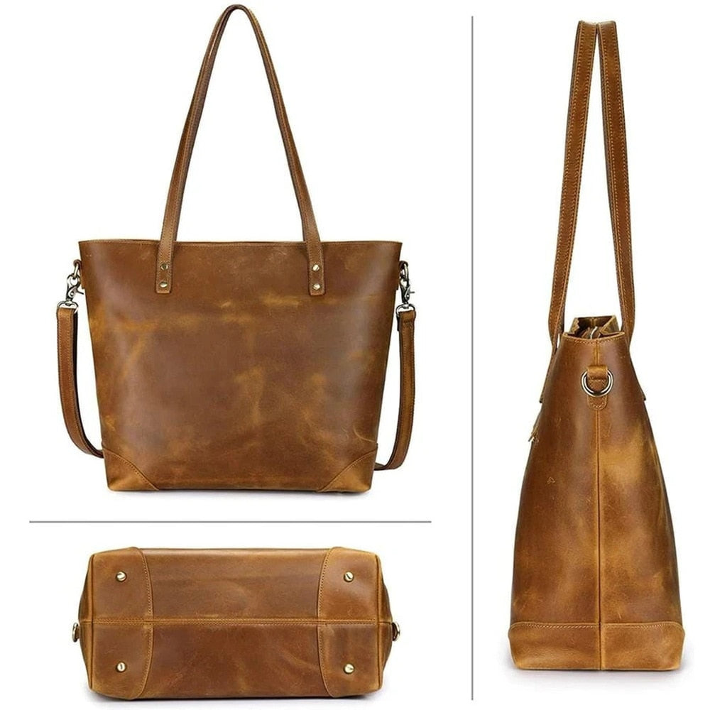 Elegant shoulder bag made of high-quality leather