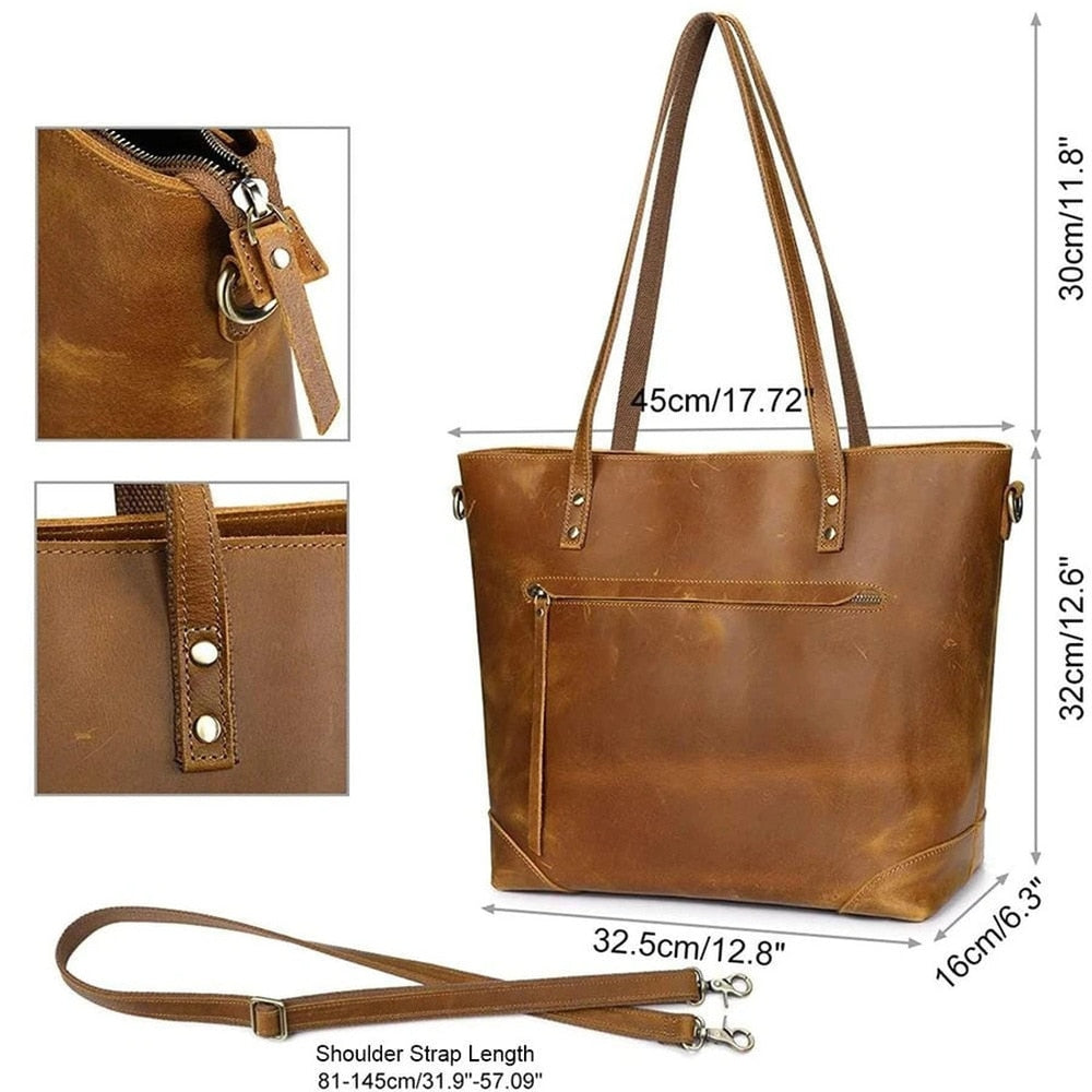 Elegant shoulder bag made of high-quality leather