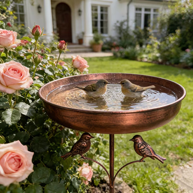 Vogelbad mit Stand | Robuste Metallwanne | NaturOase