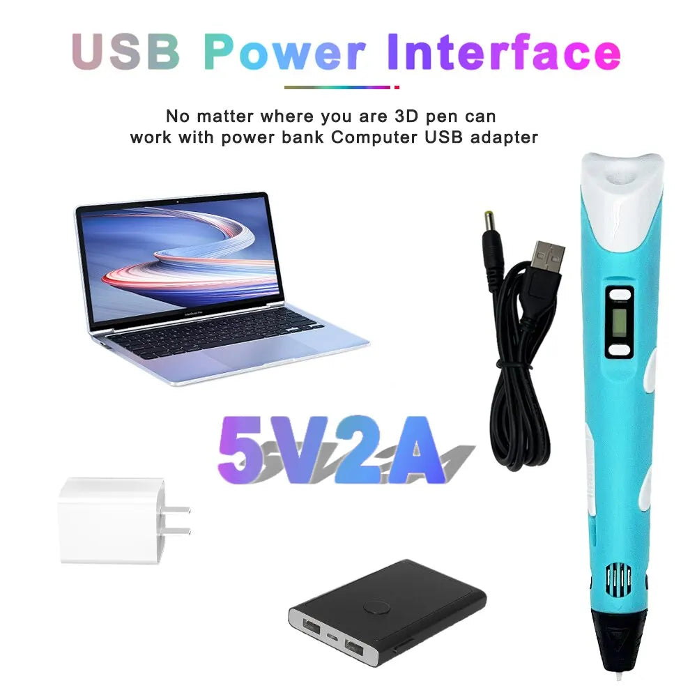 3D Drawing Pen Adjustable Temperature & LCD Display