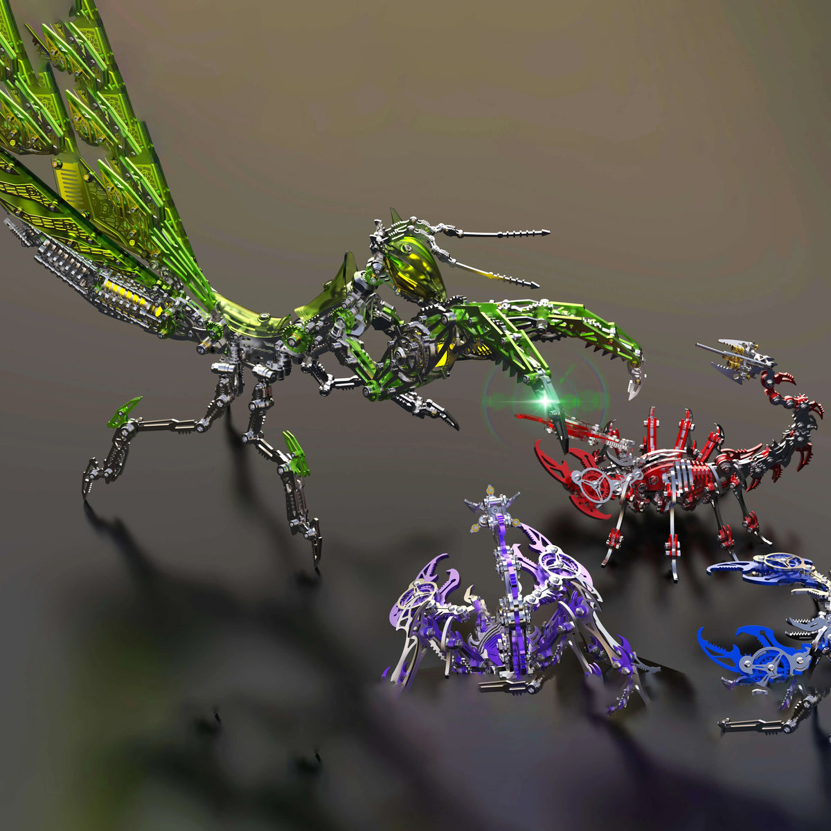 3D Mantis Kit Stainless Steel Movable Joints & Magnetic LED