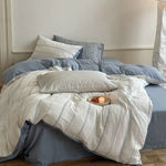 4-Piece Bedding Set Breathable Cotton Gauze Reversible Quilted