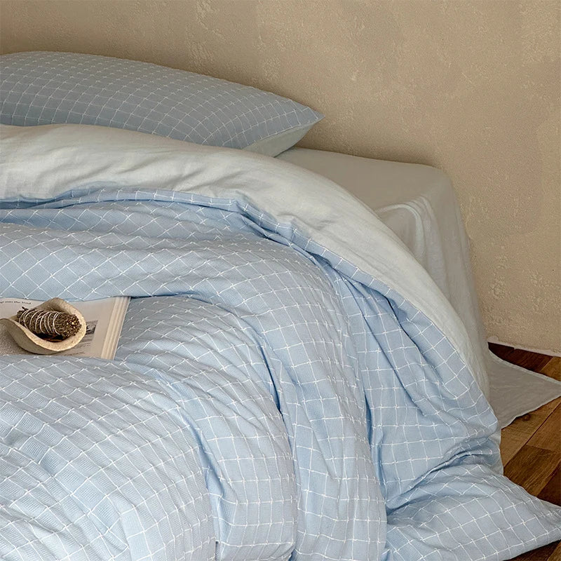 4-Piece Bedding Set Cotton Percale Quilted Comforter