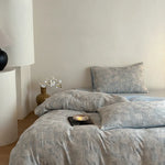 4-Piece Bedding Set Linen-Cotton Temperature-Regulating Geometric Patchwork