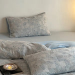 4-Piece Bedding Set Linen-Cotton Temperature-Regulating Geometric Patchwork