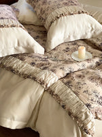 4-Piece Bedding Set Tencel Satin Floral Jacquard