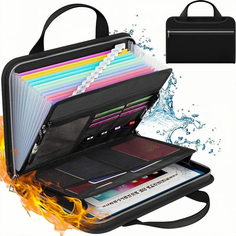 A4 Document Organizer Fireproof & Waterproof 12 Pockets
