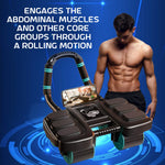 Ab Roller Four-Wheel Automatic Rebound Padded Arm Supports