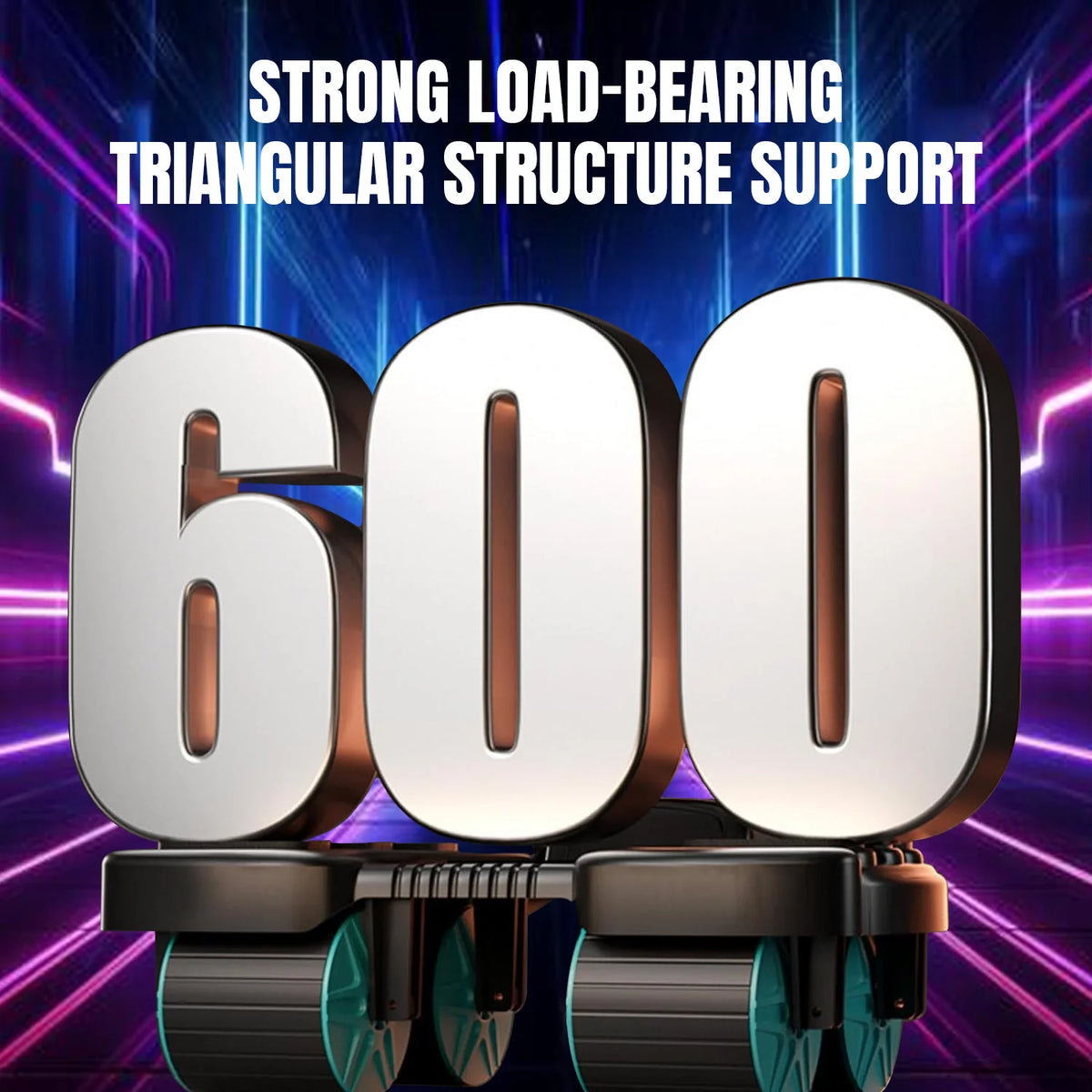 Ab Roller Four-Wheel Automatic Rebound Padded Arm Supports