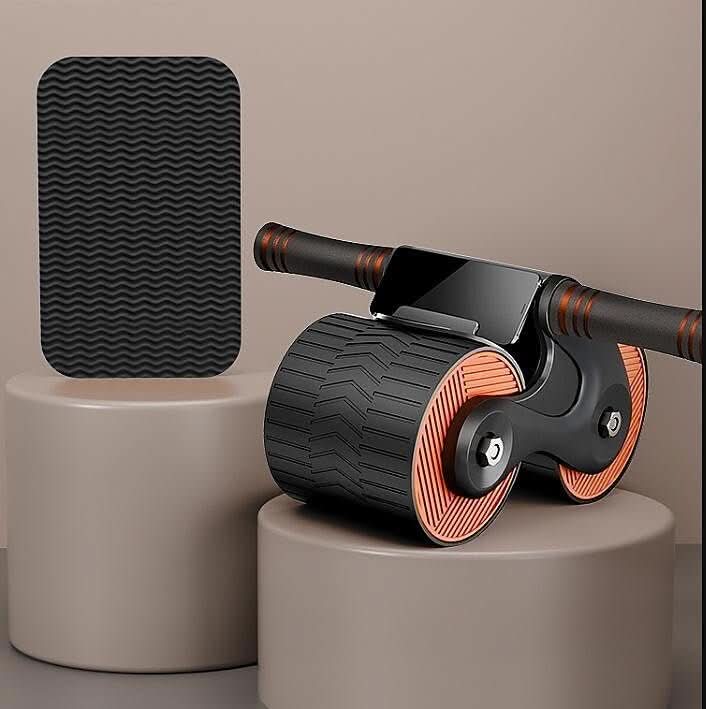 Ab Roller Non-Slip Wheels Automatic Recoil Adjustable Resistance