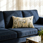 Accent Pillow Cover Set Hand-Embroidered Floral Chenille Linen-Blend