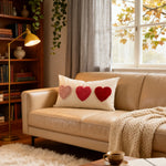 Accent Pillow Cover Tufted Hooked Texture & Tassel Corners