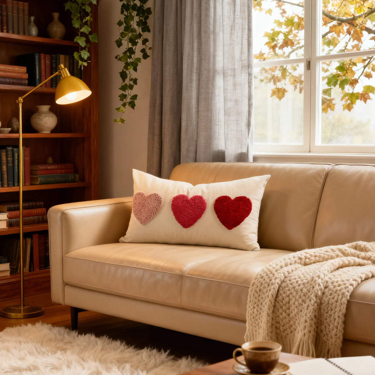 Accent Pillow Cover Tufted Hooked Texture & Tassel Corners