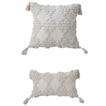 Accent Pillow Set Pom-Pom Tufted Hand-Knotted Tassels