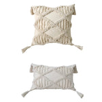 Accent Pillow Set Pom-Pom Tufted Hand-Knotted Tassels