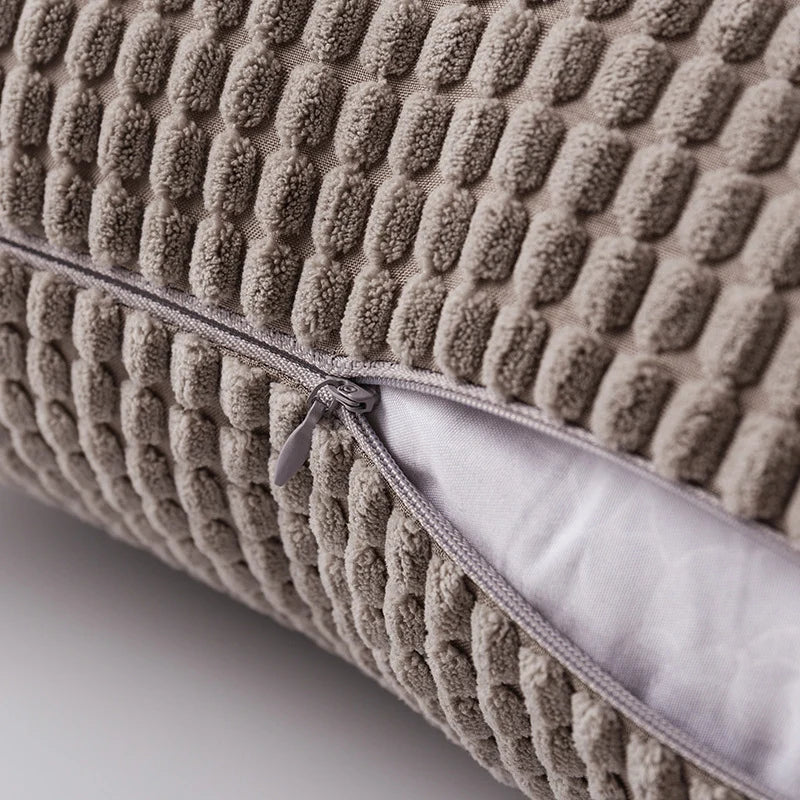 Accent Pillow Set Waffle-Grid Chenille Removable Zip Covers