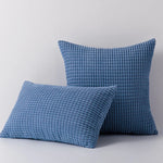 Accent Pillow Set Waffle-Grid Chenille Removable Zip Covers
