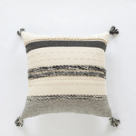 Accent Pillow Woven Cotton Braided Rope & Knotted Tassels