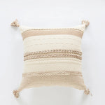 Accent Pillow Woven Cotton Braided Rope & Knotted Tassels