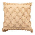 Accent Throw Pillow Tufted Shag & Tassels Removable Cover