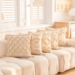 Accent Throw Pillow Tufted Shag & Tassels Removable Cover