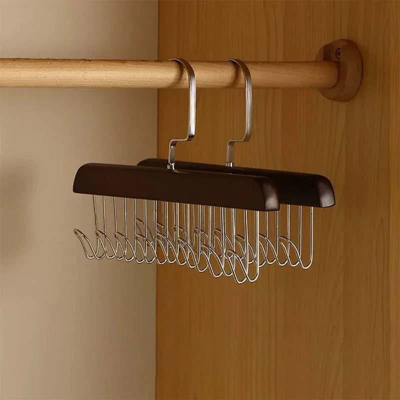 Accessory Hanger Wood 8 Hooks 360° Swivel Top