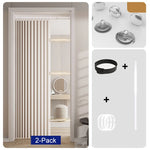 Accordion Door Curtain Magnetic Closure No-Drill Installation