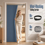 Accordion Door Curtain Magnetic Closure No-Drill Installation