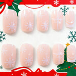 Acrylic Nail Tips Holiday Snowflakes & Ribbons Easy Application