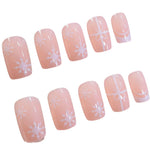 Acrylic Nail Tips Holiday Snowflakes & Ribbons Easy Application