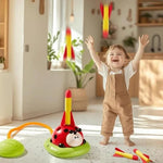 Activity Toy 3-in-1 Jump Pad Ring Toss Rocket Launcher